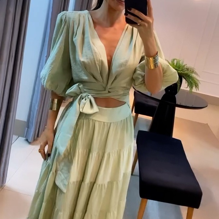 2026 Summer Mid-Waist Strap Slim Fit Spring-Summer Sexy Fishtail Fashion Dress 240815