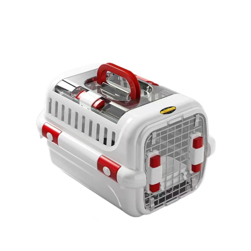 LBY Large Pet Travel Carrier with Top Window, Hard Sided Cat Dog Crate, Airline Approved Portable Pet Kennel for Small Medium Pets Vet Trip