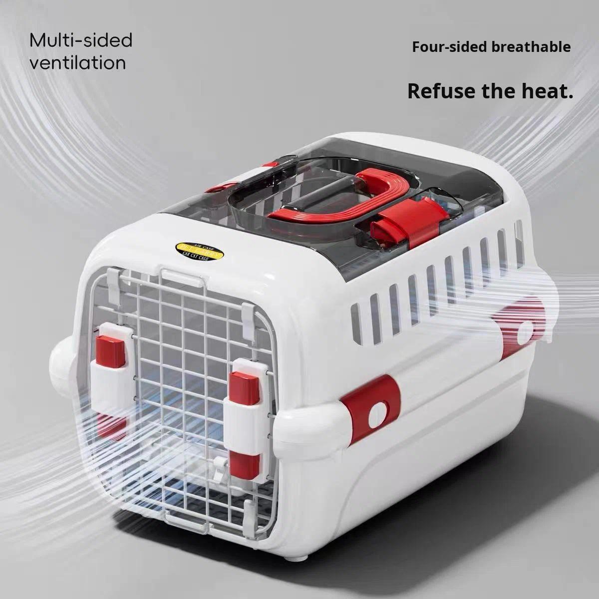 LBY Large Pet Travel Carrier with Top Window, Hard Sided Cat Dog Crate, Airline Approved Portable Pet Kennel for Small Medium Pets Vet Trip