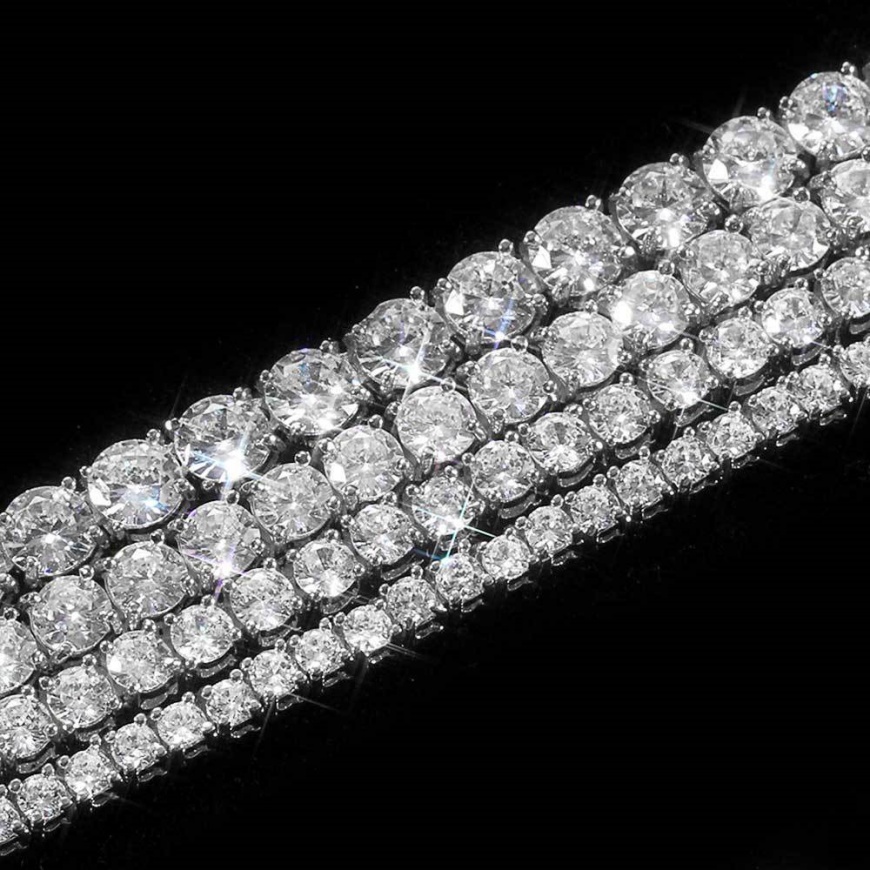 designer necklaces gold moissanite necklace cuban link chains 3mm Hip Hop VVS Moissanite Chain Lab Diamond Tennis Necklace for Men 925 Sterling Silver