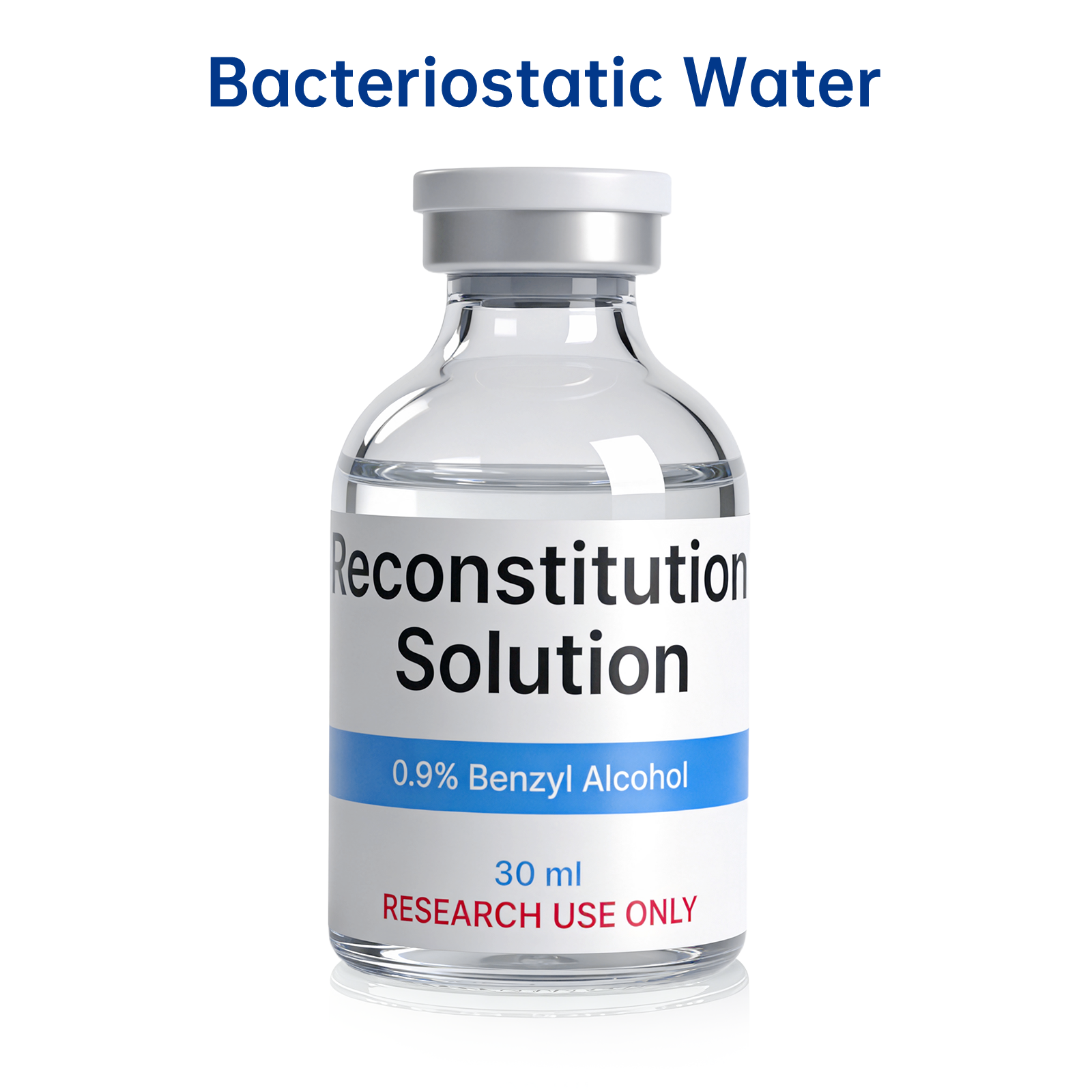 Bacteriostatic Water 30mL Glass Vial, Sterile Deionized Water w/ BA