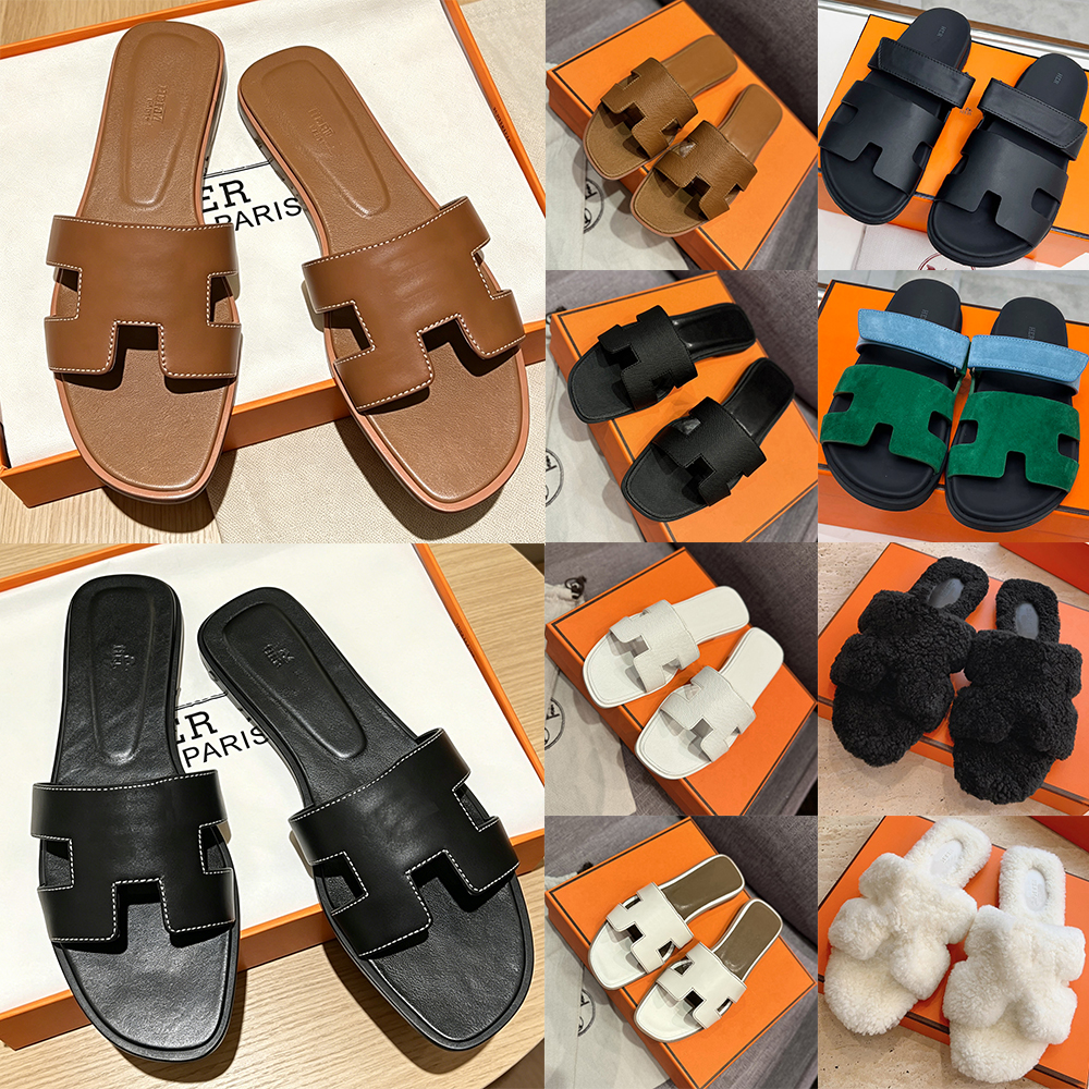 2026 New Chypre Slippers Women's Summer H-Shape Flat Slippers Epsom Leather Slide Sandals Casual For Beach Daily & Vacation Multi Colors In Stock With box