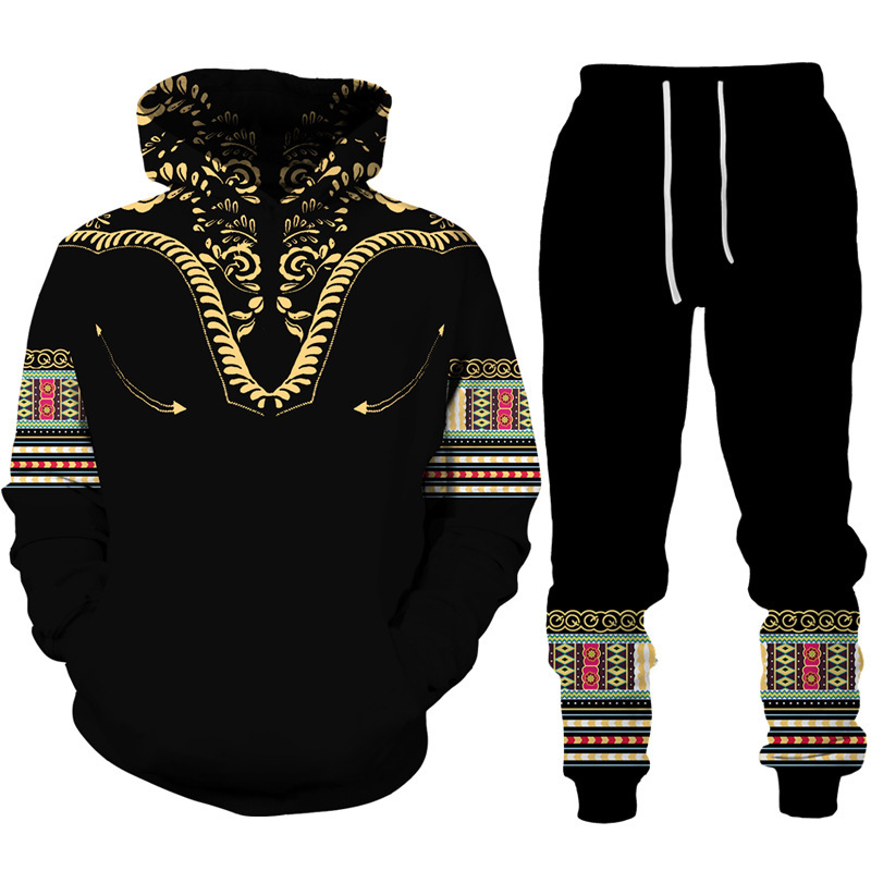 Men's Casual Novelty 3d Print Ancient Horus Egyptian God Eye Of Egypt Pharaoh Anubis Hoodie+pants Streetwear Jogging Set