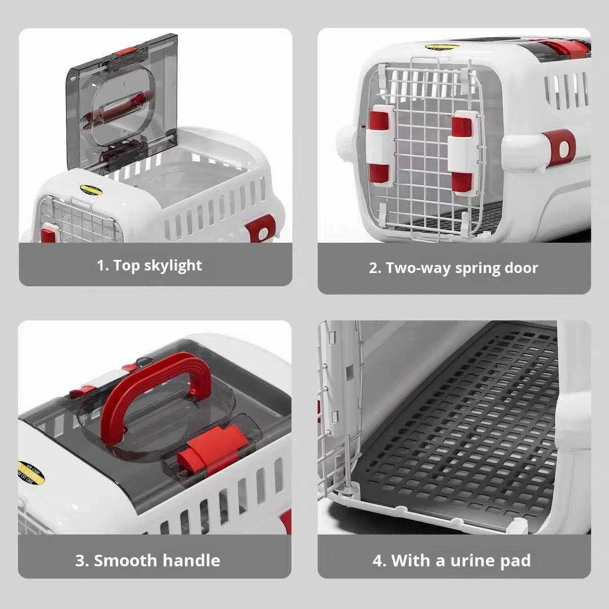 LBY Large Pet Travel Carrier with Top Window, Hard Sided Cat Dog Crate, Airline Approved Portable Pet Kennel for Small Medium Pets Vet Trip