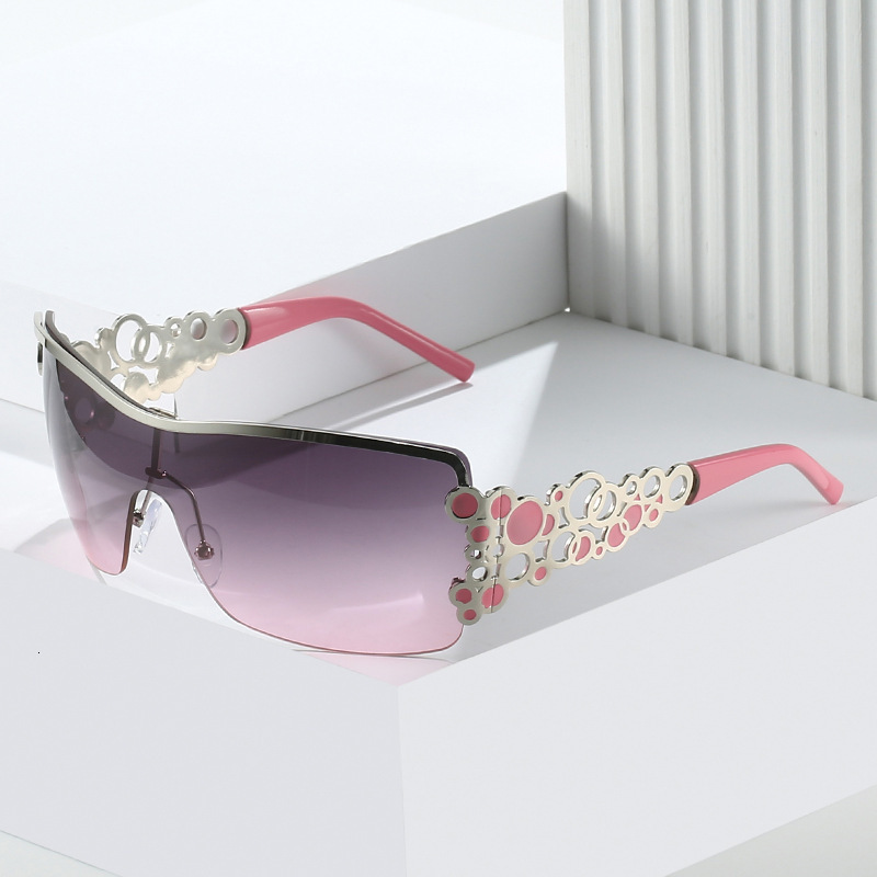 Praising The New Sunglasses, Unique Polka Dot Circle Half-Frame Glasses, Trendy Fashion Sunglasses For Women On Instagram