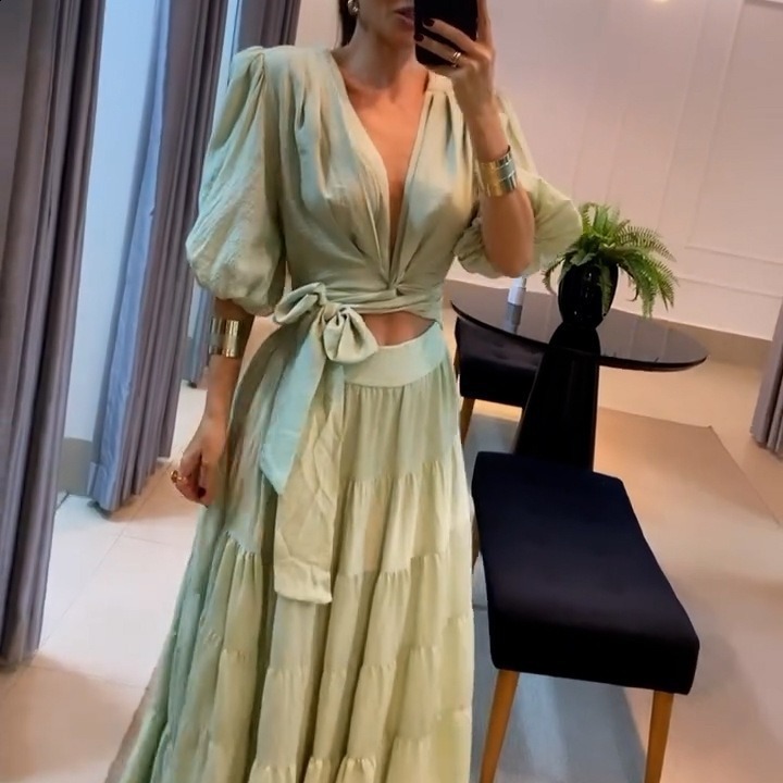 2026 Summer Mid-Waist Strap Slim Fit Spring-Summer Sexy Fishtail Fashion Dress 240815