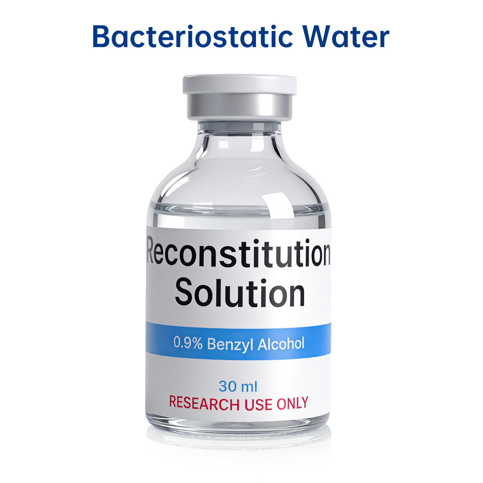 Reconstitution Solution 30mL Glass Vial, Deionized Water w/ BA, Sterile Water