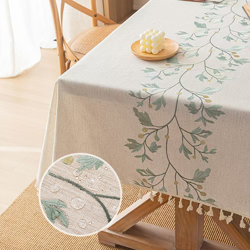 YL-38872 Custom Nordic-style rectangular tablecloth waterproof, dustproof, and wear-resistant; suitable for dining tables and coffee tables.