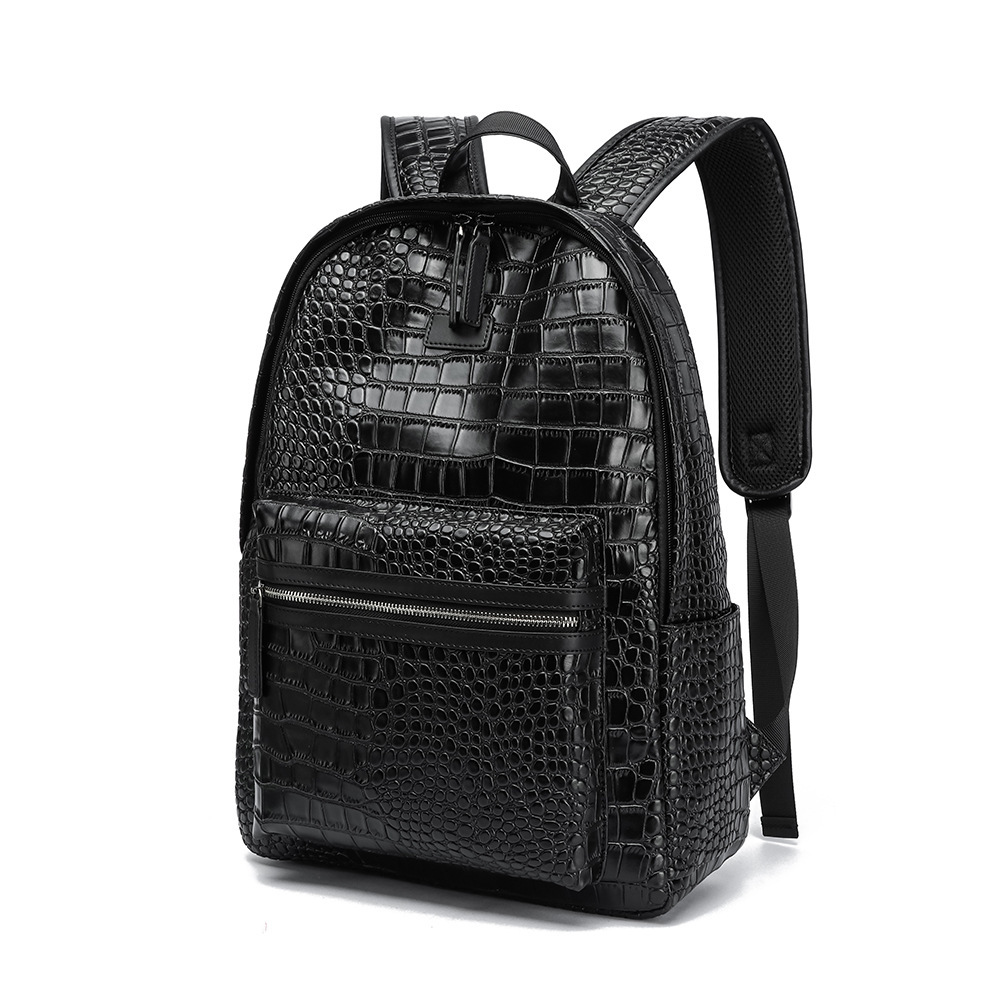 Luxury Premium Backpack 2026 New Women's Crocodile Embossed Large Capacity Backpack, Fashion Versatile Soft Leather Commuter School & Laptop Bag - view 6