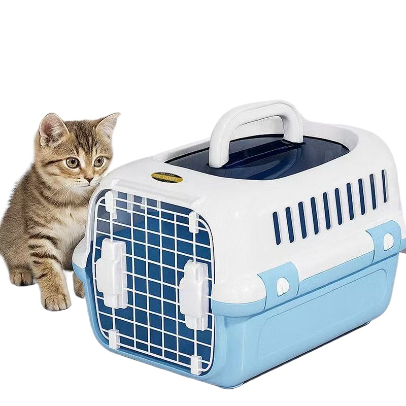 Portable Plastic Pet Kennel LBY Multiple Colors with Top Window, Ventilated Cat Dog Travel Carrier Box for Small Medium Pets Daily Trip