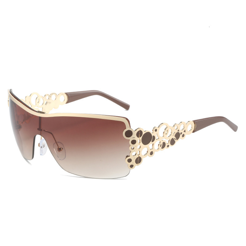 Praising The New Sunglasses, Unique Polka Dot Circle Half-Frame Glasses, Trendy Fashion Sunglasses For Women On Instagram - view 6