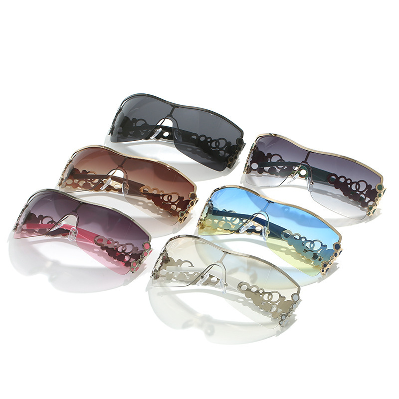 Praising The New Sunglasses, Unique Polka Dot Circle Half-Frame Glasses, Trendy Fashion Sunglasses For Women On Instagram - view 4