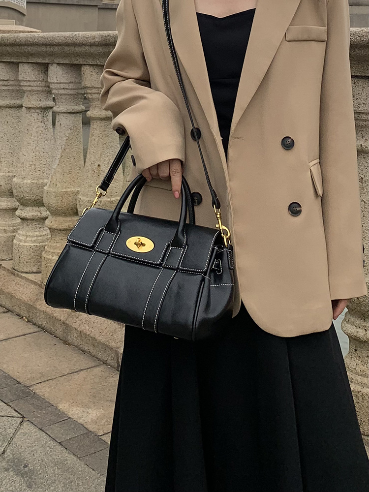 New Women Genuine Vegetable Tanned Leather Tote Bag Vintage Retro Work Briefcase Large Capacity Commuter Handbag Minimalist Shoulder Purse - view 6