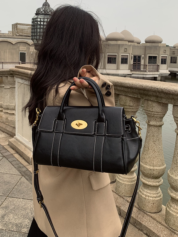 New Women Genuine Vegetable Tanned Leather Tote Bag Vintage Retro Work Briefcase Large Capacity Commuter Handbag Minimalist Shoulder Purse - view 4