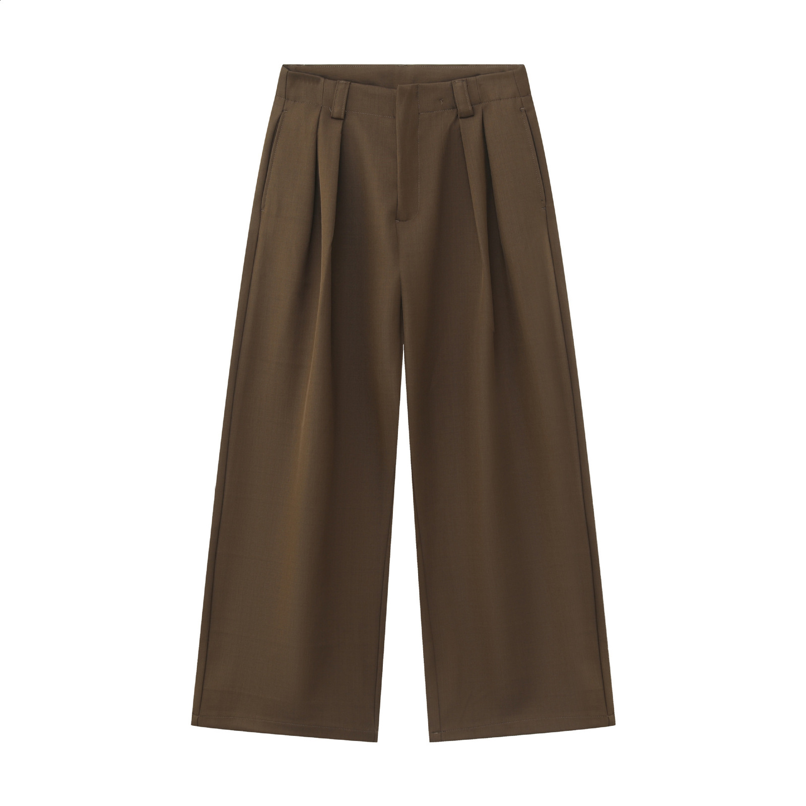 Spring Autumn Long Loose Casual Baggy Flowy Soft Black Pleated Wide Leg Pants Men Clothing 250220
