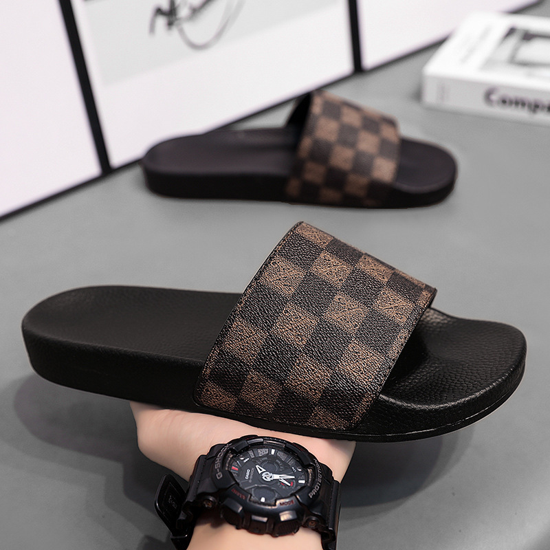 Men Slippers Designer Women Retro Slides Monogram Print Square Toe Flat Single Strap Slip Summer Beach Casual Sandals - view 9