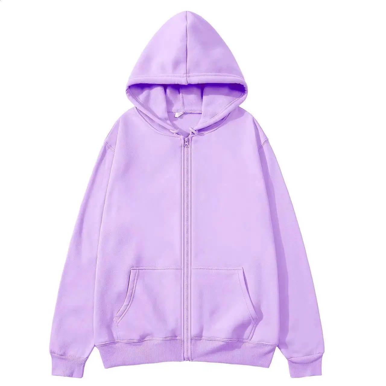 High Street Hoodie Men Solid Color Zip Up Long Sleeve Loose Jacket Coats Casual Hooded Sweatshirt Y2K Fashion Outdoor Clothes 260625 - view 6
