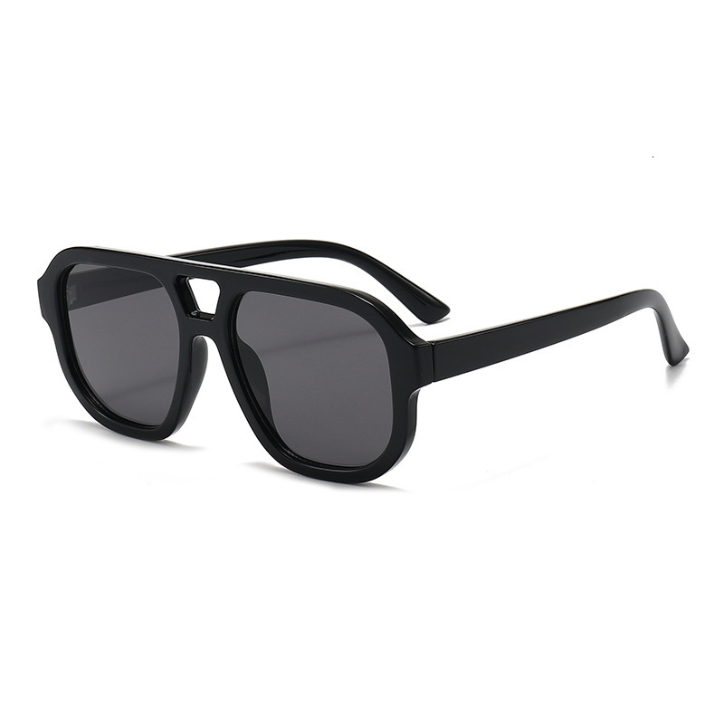 New Square-Frame Sunglasses With A High-End Feel, Trendy Double-Beam Sun Retro Driving Essentials, UV Protection Glasses,