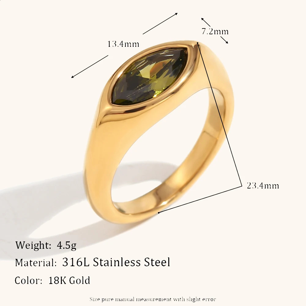 316L Stainless Steel Rings for Women Gold Color Never Fade Classic Zircon Rings Wedding couple rings Jewelry 260629 - view 4