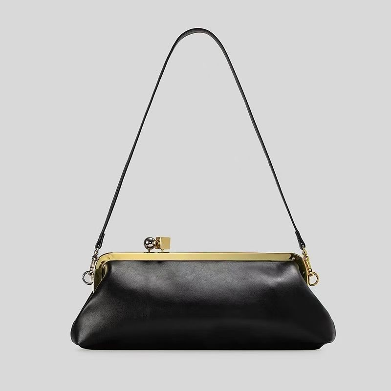ZR Home Long Clutch Bag with Removable Shoulder Strap, Women's Fashionable Baguette Bag, Luxury Designer Clip Handbag Purses for Ladies