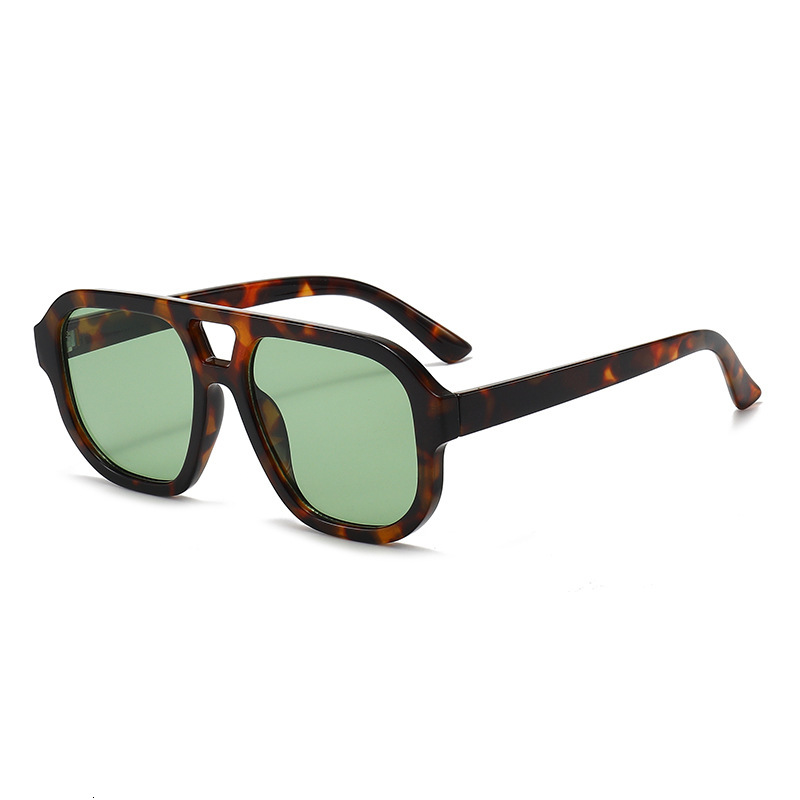 New Square-Frame Sunglasses With A High-End Feel, Trendy Double-Beam Sun Retro Driving Essentials, UV Protection Glasses, - view 4