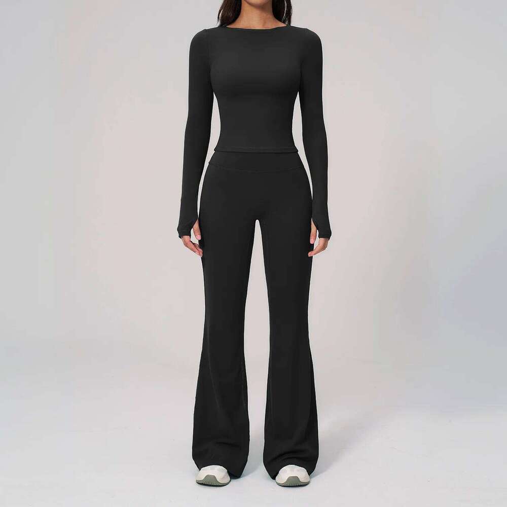 Yoga Set 2PCS Women Tracksuit Sportswear Workout Clothes Athletic Wear Gym Clothing Legging Fitness Top Long Sleeve Sports Suits 26Y0630 - view 5