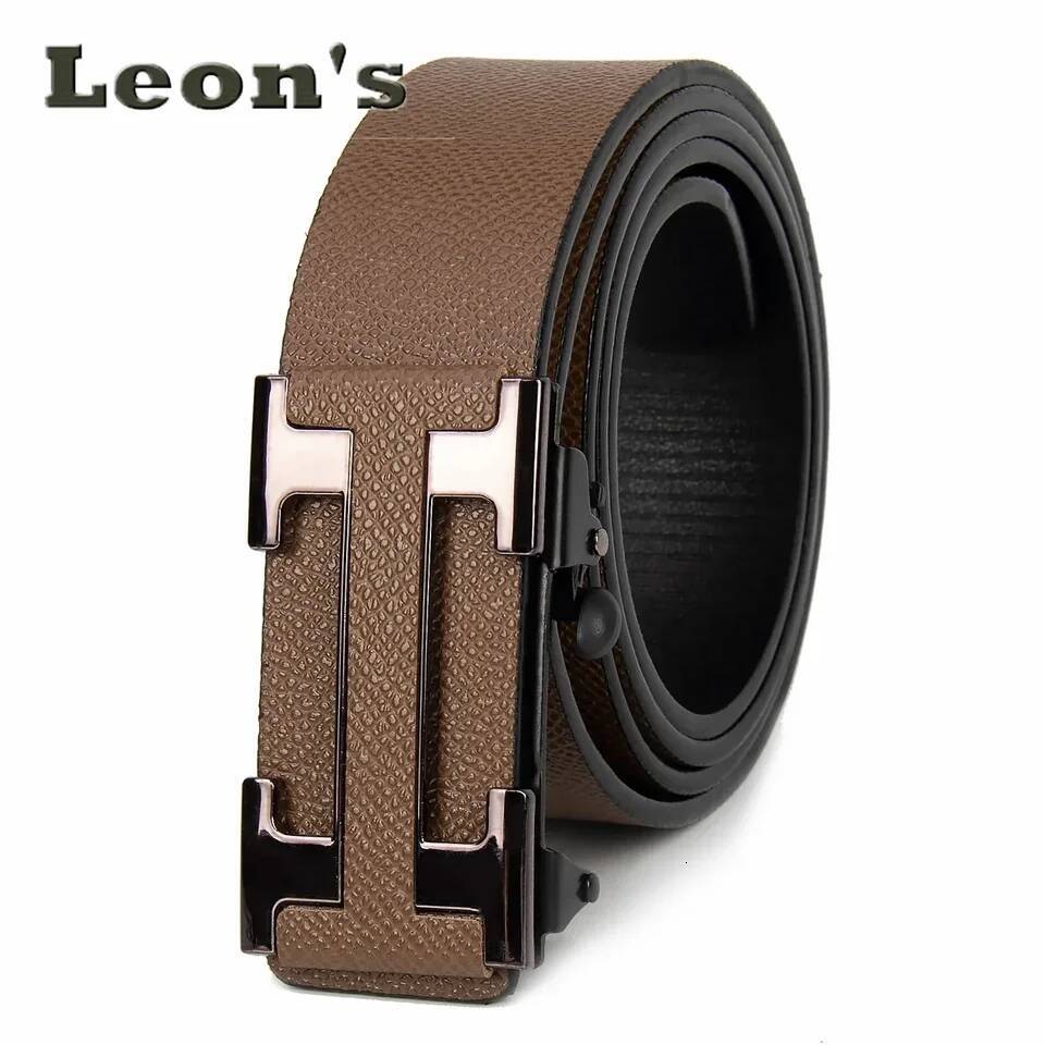 Men Business Belts Famous Brand Durable Leather Belt Dark Color Gift Light Luxury Style Fashion Accessory For Office Wear - view 4