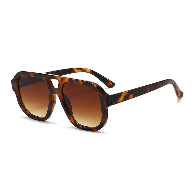 New Square-Frame Sunglasses With A High-End Feel, Trendy Double-Beam Sun Retro Driving Essentials, UV Protection Glasses, - view 5