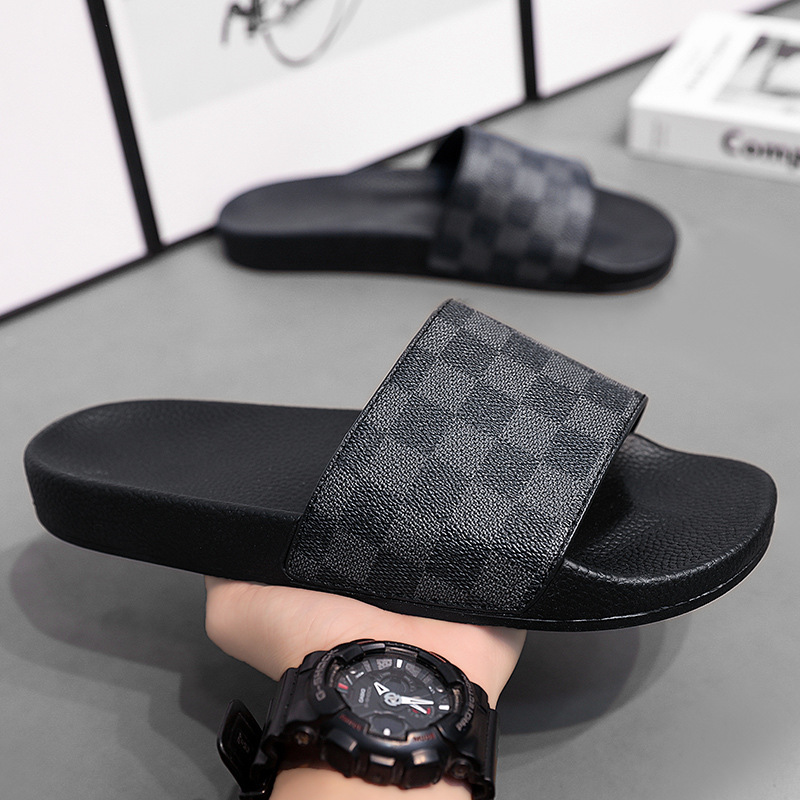 Men Slippers Designer Women Retro Slides Monogram Print Square Toe Flat Single Strap Slip Summer Beach Casual Sandals - view 8