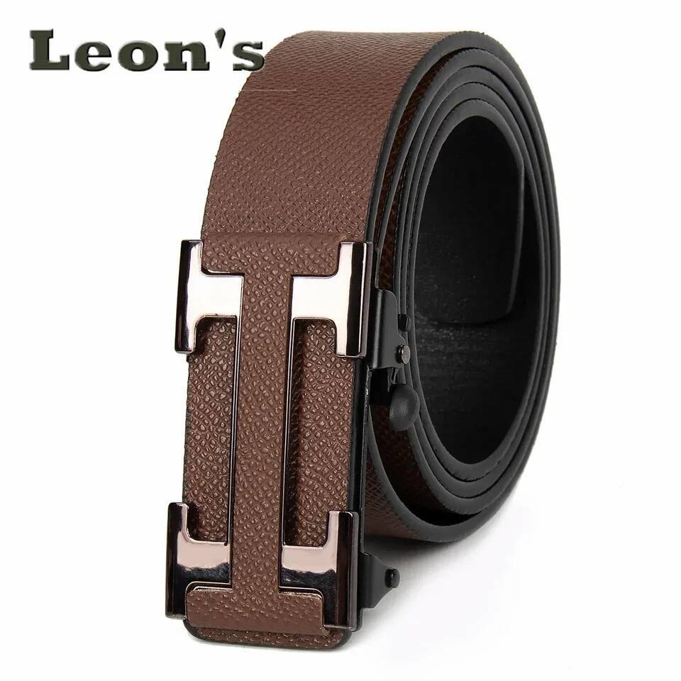 Men Business Belts Famous Brand Durable Leather Belt Dark Color Gift Light Luxury Style Fashion Accessory For Office Wear - view 5