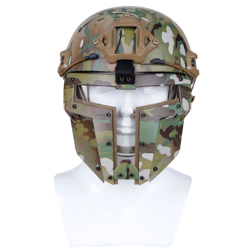 Tactical Full Face Mask with Lens Camo Airsoft Paintball Protective Mask for Fast Helmet Outdoor Wargame Combat Gear