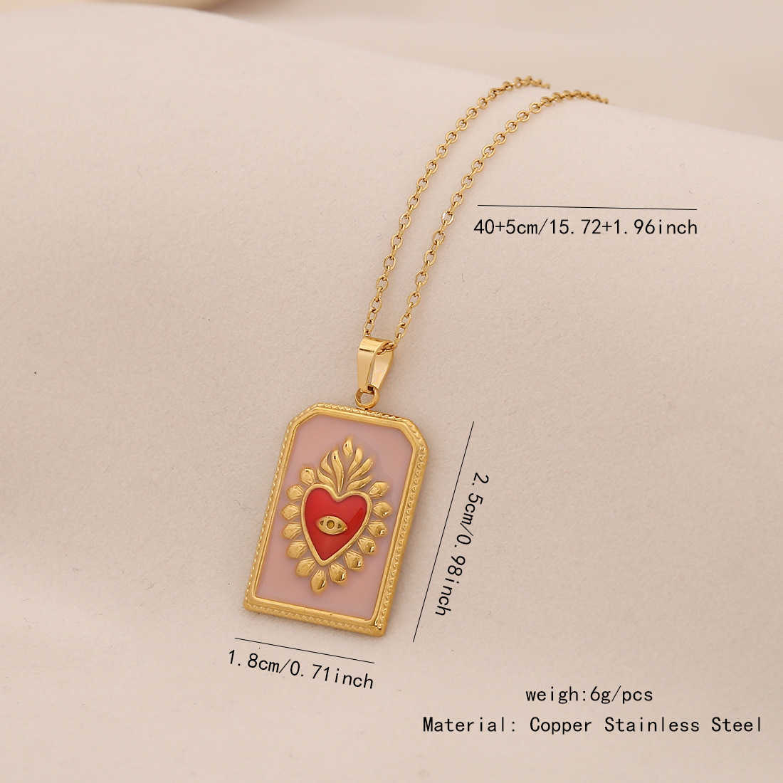 Retro Tarot Card Pendant Necklace - Heart-shaped Fish - Stainless Steel Earrings - European Jewelry X260630