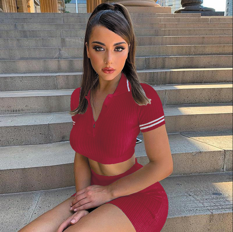 Sexy ultra-thin two-piece womens cut tight sweater bag Hip knitted mini skirt set Trendy Streetwear Spring 250220
