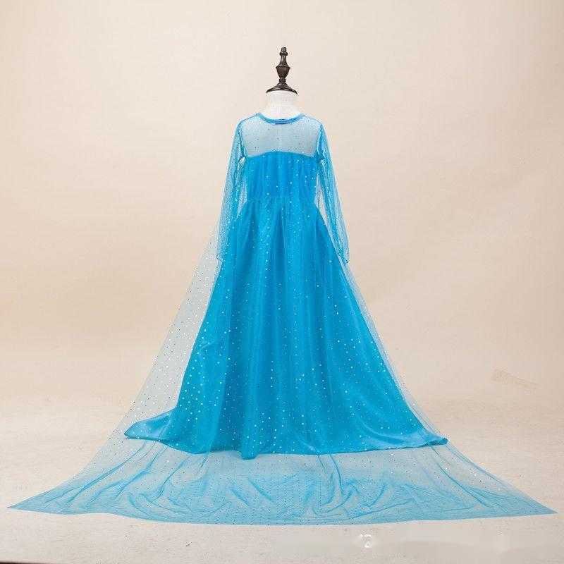 Disney Elsa princess dress with cape girls long-sleeved dress childrens performance gown Elsa long dress with crown set L260630