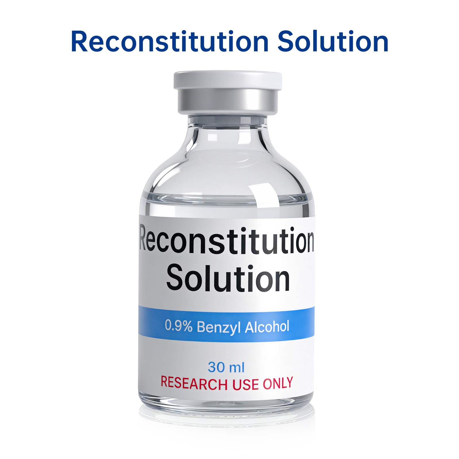 Reconstitution Solution 30mL Glass Vial, High-Purity Deionized Water w/ BA