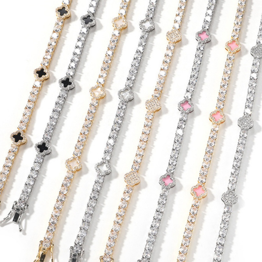 necklace clover gold necklace designer for women womens jewellery moissanite jewelry pendant moissanite stainless steel diamond chain clover necklace chains