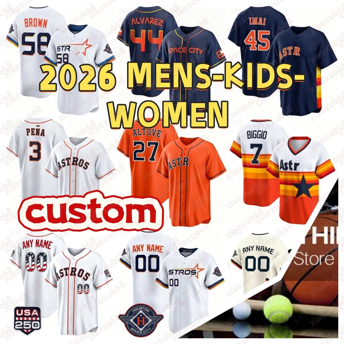 Houstons Astros Maglia Jose Altuve Yordan Alvarez Josh Hader Brice Matthews Pen…