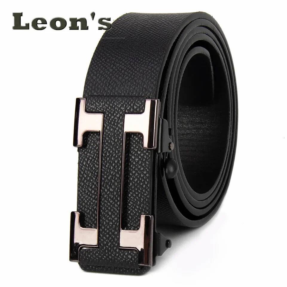 Men Business Belts Famous Brand Durable Leather Belt Dark Color Gift Light Luxury Style Fashion Accessory For Office Wear - view 3