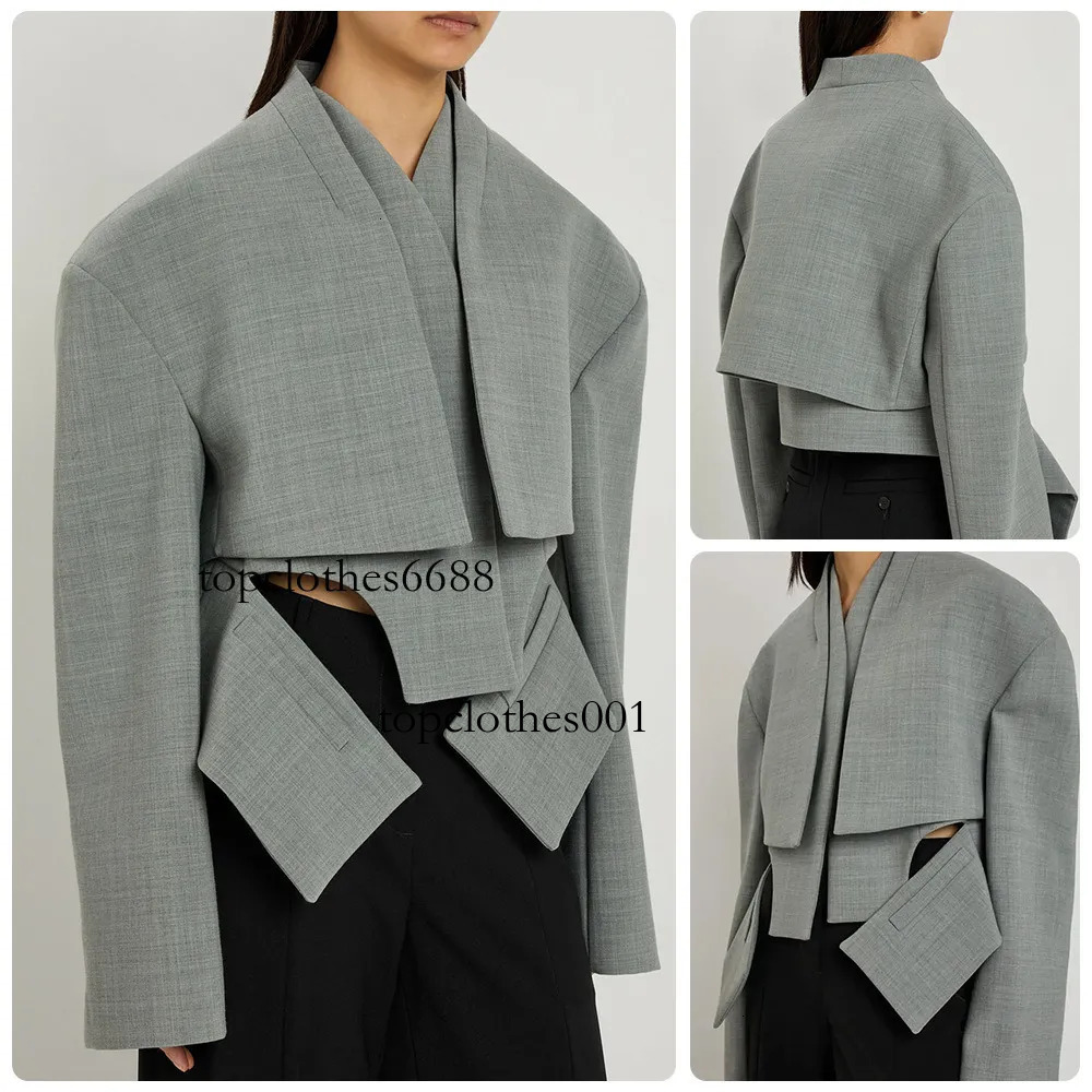 European and American 2026 cross border Amazon casual fashion stylish irregular design high end gray loose short women's jacket