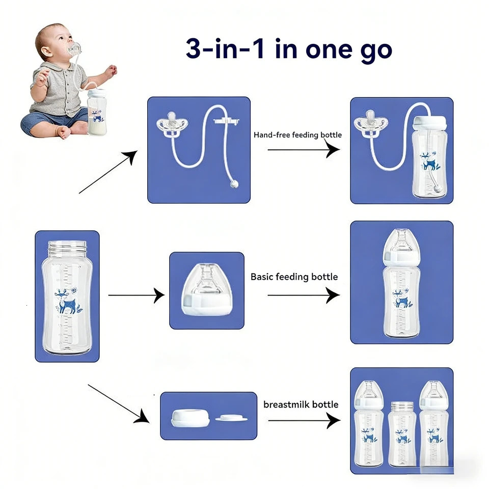 1pc LeakProof HandsFree Bottle for Lying Feeding FoodGrade PP Easy Clean AntiChoke Baby Drinks Sitting or 260630 - view 7
