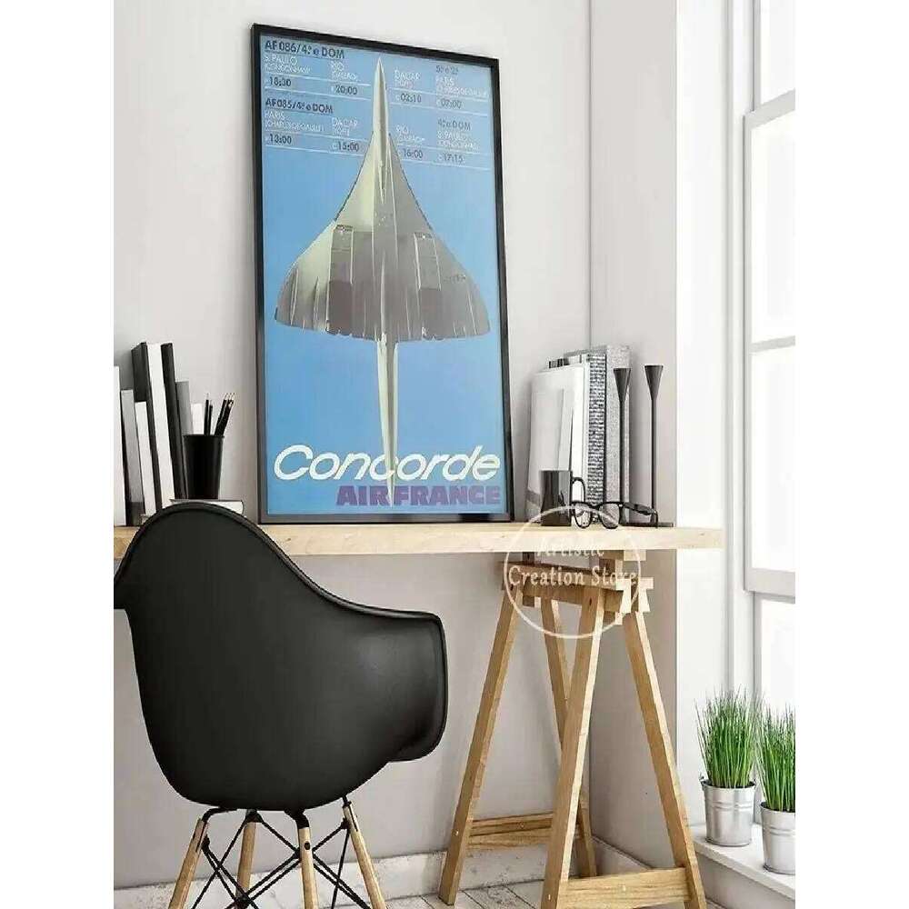 Retro Concorde Aviation Poster Aircraft Art Canvas Painting Prints Living Room Bedroom Wall Decor Travel Gifts fo 26Y0630 - view 3