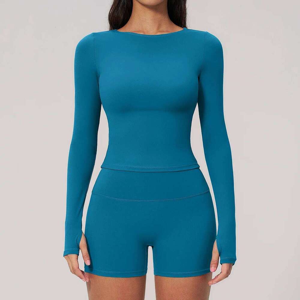 Yoga Set 2PCS Women Tracksuit Sportswear Workout Clothes Athletic Wear Gym Clothing Legging Fitness Top Long Sleeve Sports Suits 26Y0630 - view 6