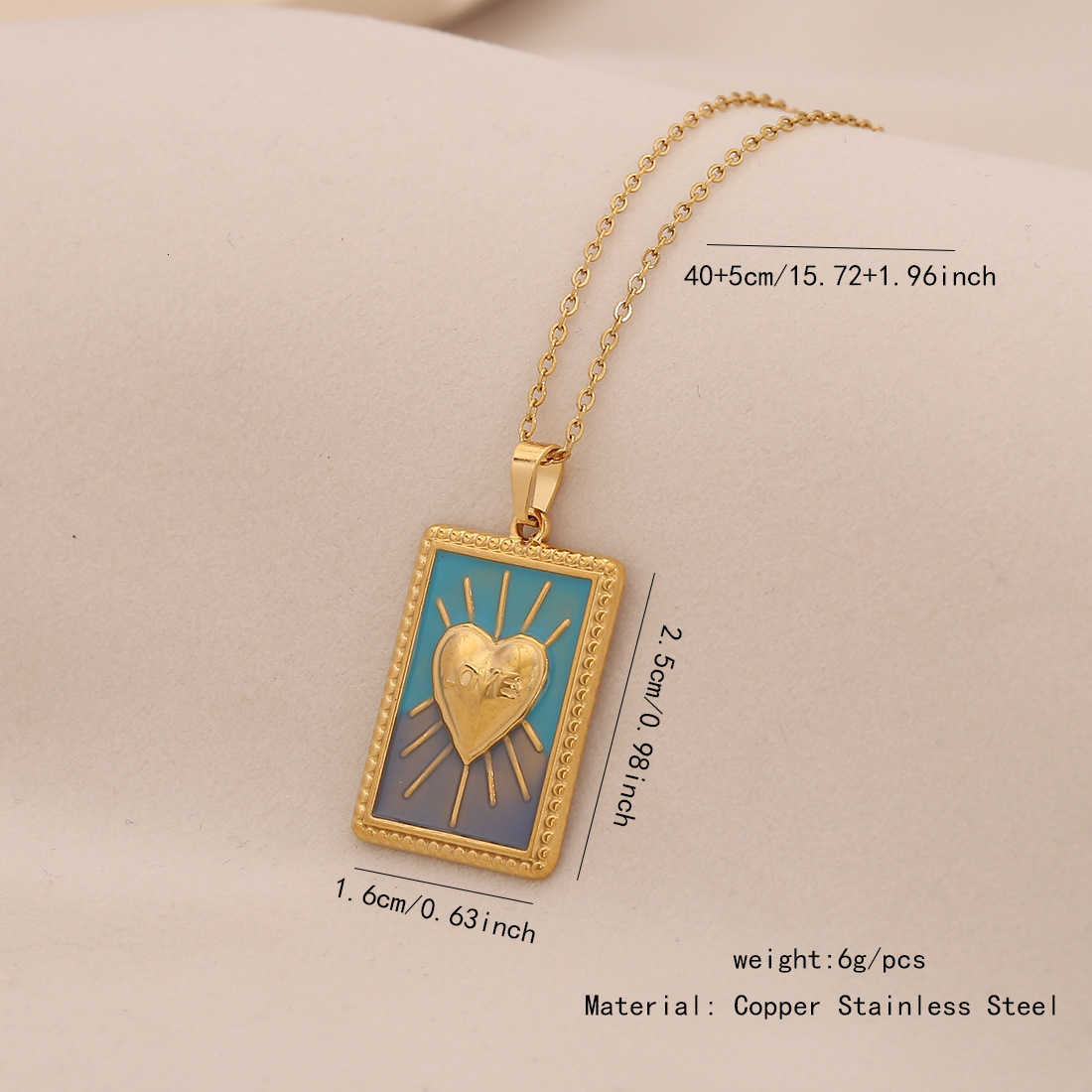 Retro Tarot Card Pendant Necklace - Heart-shaped Fish - Stainless Steel Earrings - European Jewelry X260630