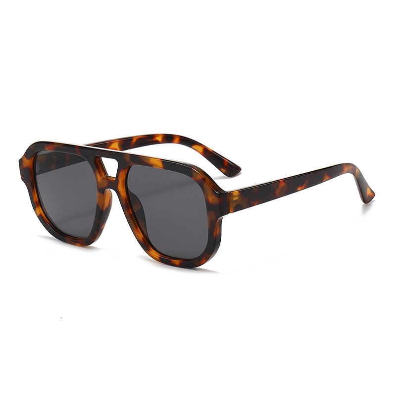 New Square-Frame Sunglasses With A High-End Feel, Trendy Double-Beam Sun Retro Driving Essentials, UV Protection Glasses, - view 3