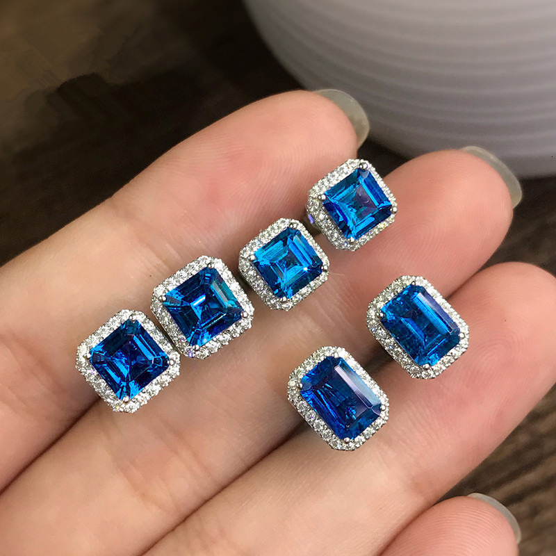 Earrings Vintage Exquisite Square Women's Earrings Fashionable With Green Zircon Earrings Wholesale Of Fashionable Accessories Jewlery Designer F - view 3
