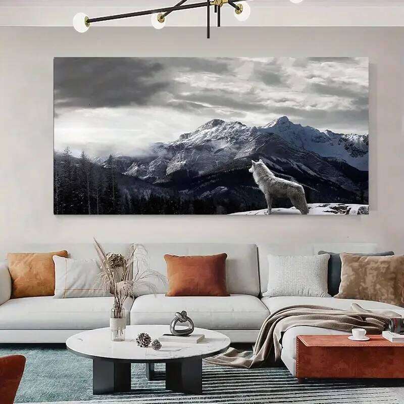 1pc Canvas Poster, Modern Art, Snow Mountain Wolf Poster Picture, Ideal Gift For Bedroom Living Room Corridor, Wall Art 26Y0630 - view 5