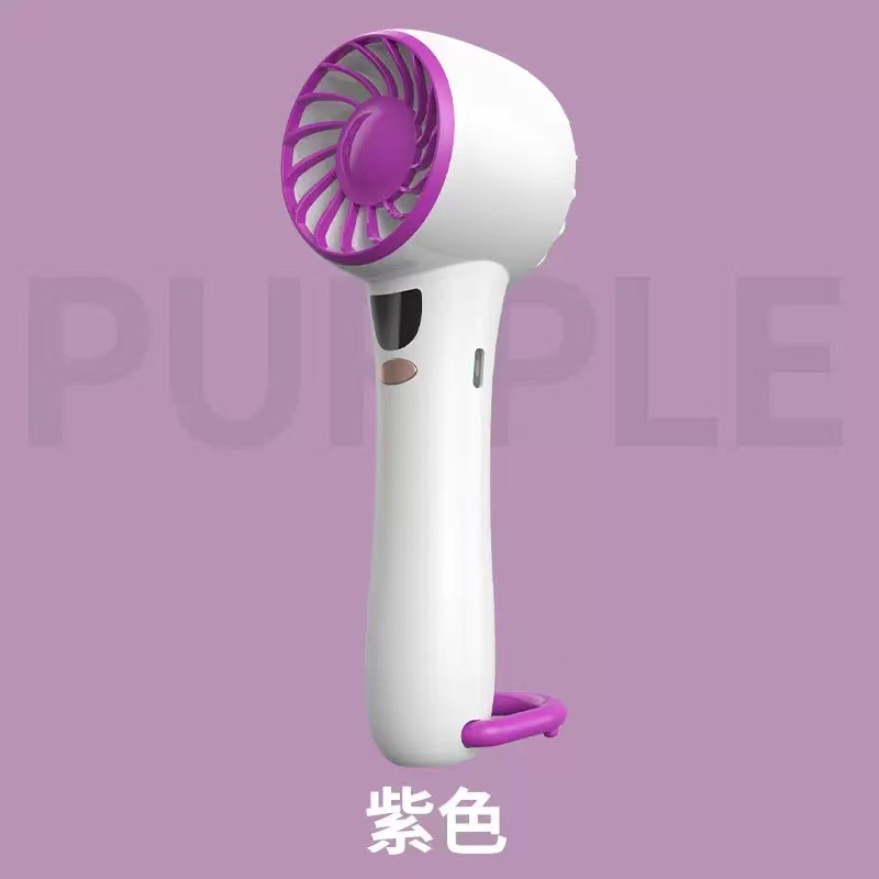 5 Speed Digital Hand Fan Retractable Stand USB Dual Use Portable Fan