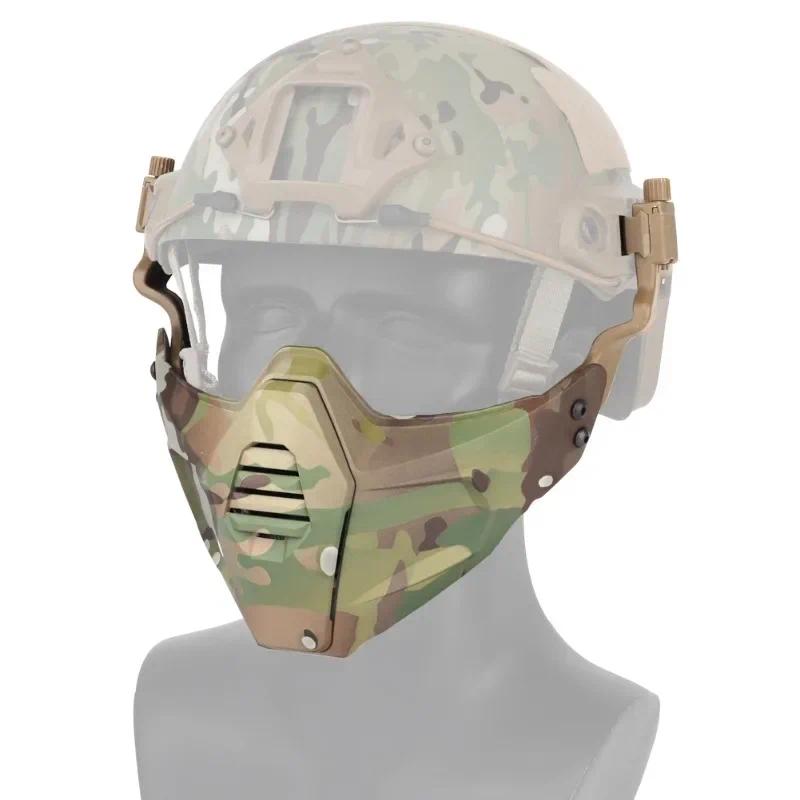 Tactical Split Type Half Face Mask CS Wargame Airsoft Hunting Paintball Shooting Protective Accesories Outdoor Sports Equipment