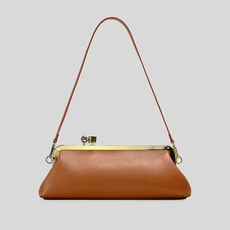 Designer ZR Home Long Clutch Bag with Removable Shoulder Strap, Women's Fashionable Baguette Bag, Luxury Clip Handbag Purses