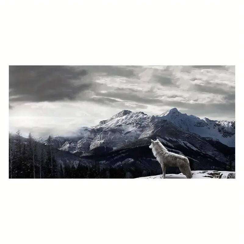 1pc Canvas Poster, Modern Art, Snow Mountain Wolf Poster Picture, Ideal Gift For Bedroom Living Room Corridor, Wall Art 26Y0630 - view 6